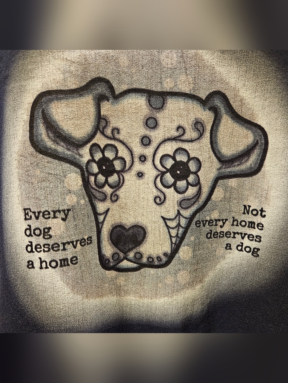 Graphic Dog Awareness Tee - Blue and Cream Design